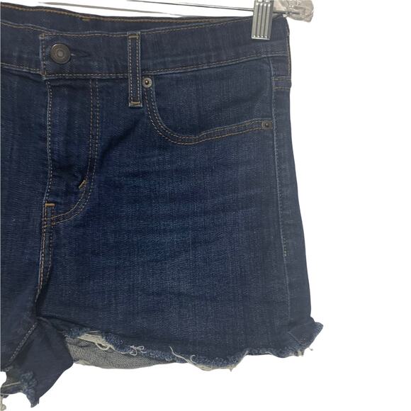 Levi's Casual‎ Wedgie Cut Off Homemade Shorts 28 Retro Dark Wash Denim High Rise - Picture 2 of 12